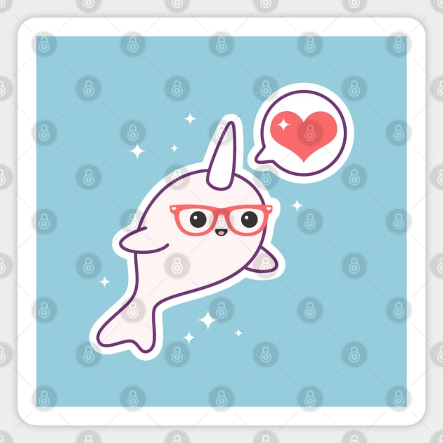 Nerd Narwhal Sticker by sugarhai